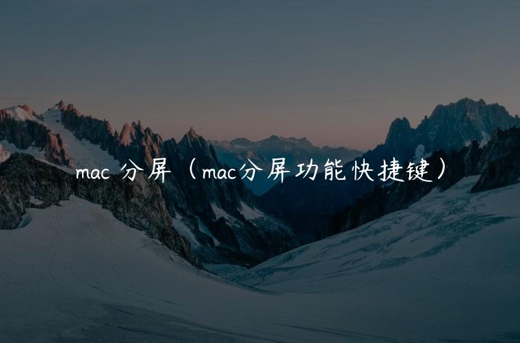 mac 分屏（mac分屏功能快捷键）